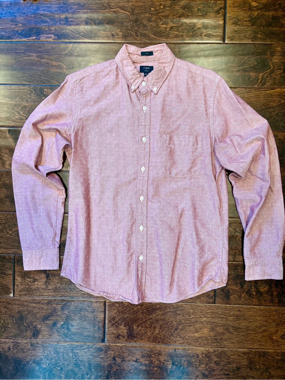 J. Crew Men's Button-Down Shirt in Light Red
